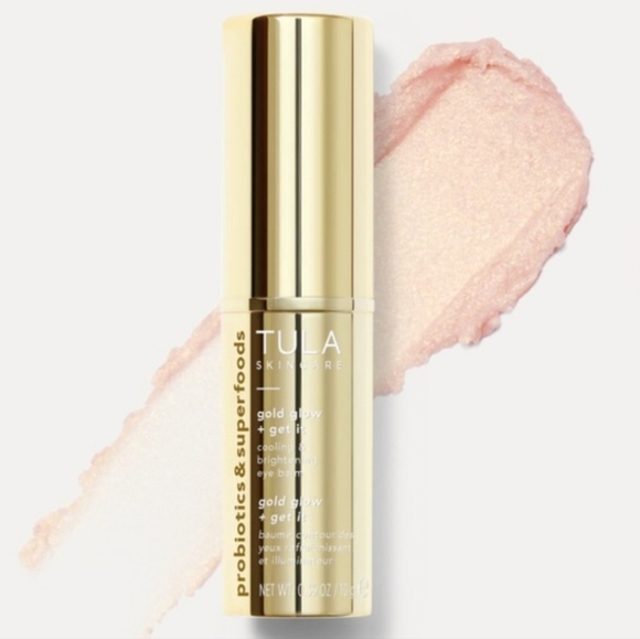 Tula Skincare Gold Glow & Get It Cooling & Brightening Eye Balm, 10g, NIB - Picture 2 of 8